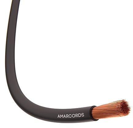 Amarcords - Cavo elettrico sezione 1x4mm colore NERO. Cordina Unipolare FS17, 10 metri