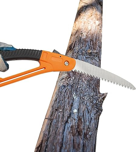 Anloximt Scie d'élagage Pliante - Scie à Main pour la Coupe d'arbres - Scie Pliante, scie à Main à Lame Extra Longue Robuste pour Le Camping en Bois, scie d'élagage en Bois Sec avec Dents dures