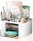Cayxenful Desk Organiser with 2 Drawers, Plastic Table Stationary Organiser, Desk Tidy Organiser with 5 Compartments Desktop Storage Holder Stationery Supplies Organizer For Office School Home(White)