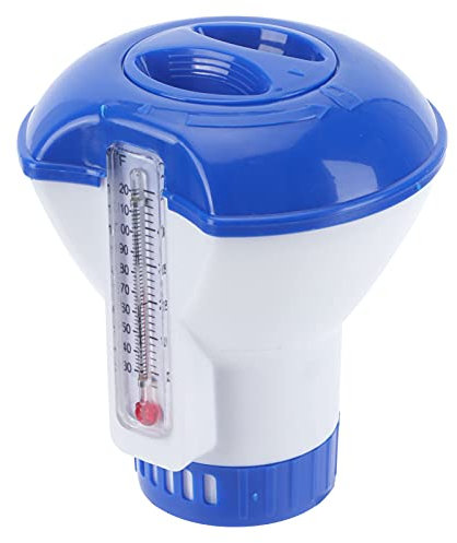 Dispenser Chimico per Piscina Galleggiante da 5 Pollici con Termometro per Piscine Interrate, Spa e Vasche Idromassaggio