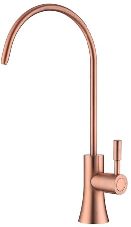 EKRTE Grifo purificador de agua potable de cobre, grifo purificador de agua potable de fregadero de barra de cocina de oro rosa, grifo de filtración de agua comercial para sistema de filtro de agua