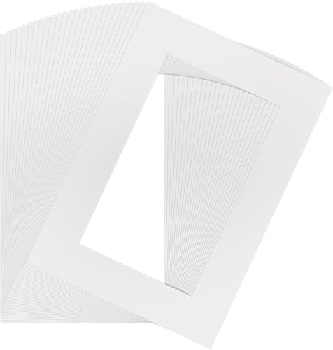 VIDETOL 20 PCS Picture Mounts, A3 Picture Frame Mats, White Cardboard Photo Mount Fit A4 Image, Paintings, Artwork