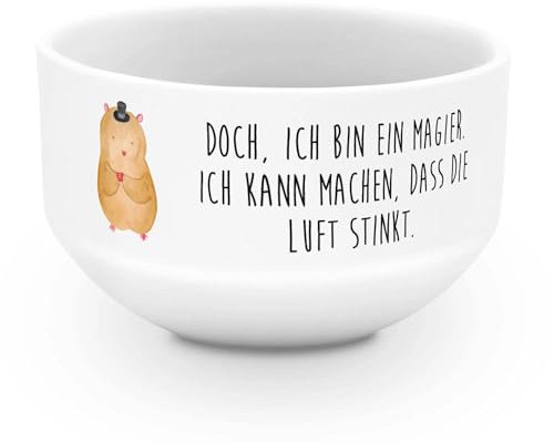 Mr. & Mrs. Panda Müslischale Hamster Hut - Geschenk, Suppenschüssel, salatschälchen, Müsli Schale, Magier, Zauberer, Lustige Sprüche, dessertschale, Zylinder, Zwerghamster, suppenschale