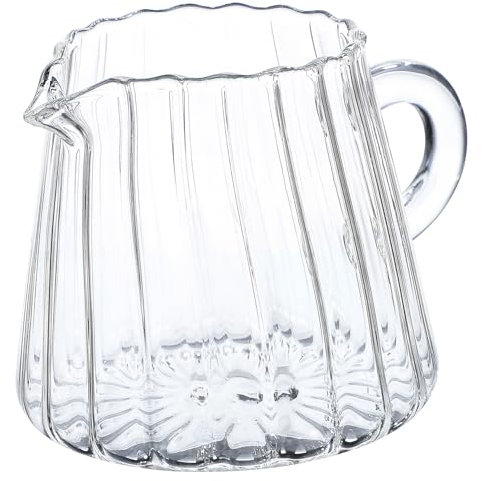 CHILDWEET kleines Milchkännchen Wasserkrug Cocktailkrug Milchkrug aus Glas Tasse aus Milchglas Mini Milchkanne Milchbecher spitzer Mund Glas mit hohem Borosilikatgehalt