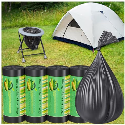120 Portable Camping Toilet Bags, 8 Gallon Biodegradable & Compostable Emergency Camp Potty Poop Bags for Adults, Thickened Trash Waste Bags for 5 Gallon Bucket Toilet Seat Camping Trash Can Outdoor