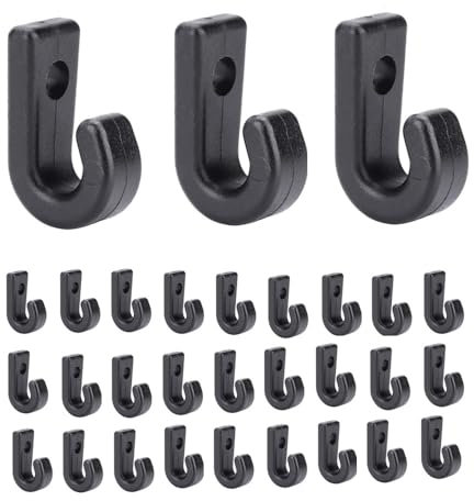 Ganci a J per Kayak,30 PCS Kayak Ancoraggio Ganci J Ganci Nylon Nero Ganci di Ancoraggio Sostituzione per Barca Sostituzione Maniglie per Kayak Maniglie per Trasporto