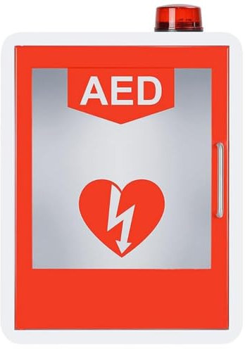 Wandmontierter AED-Defibrillator-Aufbewahrungsschrank, Erste-Hilfe-Schrank, mit Alarmsystem und magnetischer Zugangskontrolle, für Zuhause, Büro, Krankenhaus