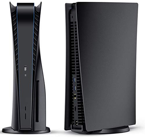 Nepagz Façades de Protection Noir Plaque de Remplacement pour Disc Version Console, Plaques Latérales Antichoc Rigides Shell Case Skin pour Disc Version Console - Noir