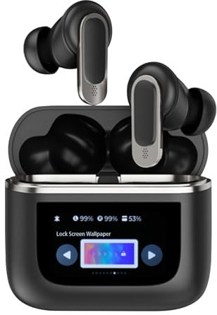 Fourmor kabellose Bluetooth-Kopfhörer mit Touchscreen, ENC-Rauschunterdrückung, Multifunktion, In-Ear-Typ, Lange Akkulaufzeit, Bluetooth 5.3 IPX7 wasserdicht, kompatibel mit iOS/Android/Windows