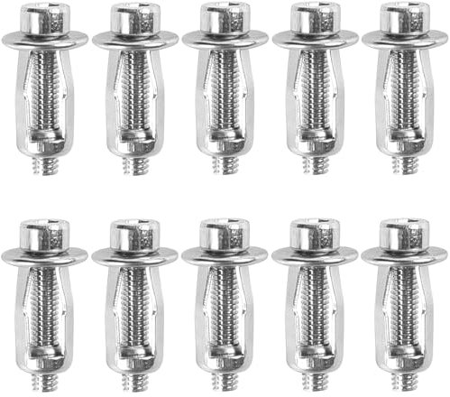 Lot de 10 écrous pétales avec vis, M4 x 25 mm, vis d'expansion en forme de pétale, écrous en métal, écrous d'expansion, chevilles creuses, fixations métalliques pour plaques de plâtre et murs creux