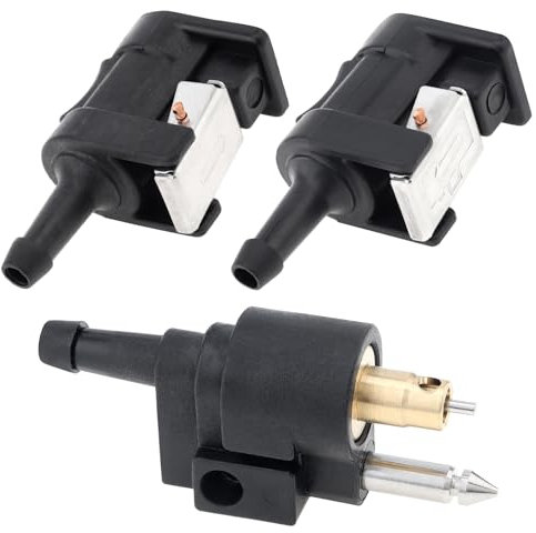 ePathChina 3pcs 6mm 1/4 inch Female Male Marine Boat Engine Fuel Line Connector Fittings Fit for Yamaha Outboard Motor Fuel Tank Hose Pipe 6Y1-24305-06 6G1-24304-10