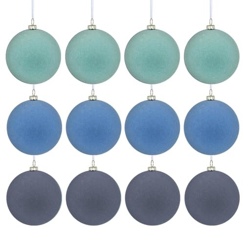 Mlllokfki Weihnachtsbaumschmuck aus Samt, Weihnachtskugeln aus Samt - dekorative Ornamente 12 Stück, dekorative Kugeln aus bruchsicherem Samt 2,36 Zoll für die