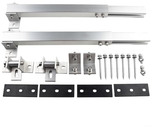 Advokingtap Supports de panneau solaire inclinables en aluminium - Angle réglable de 0 à 60° - Pour caravanes, balcons, toits, murs et sols