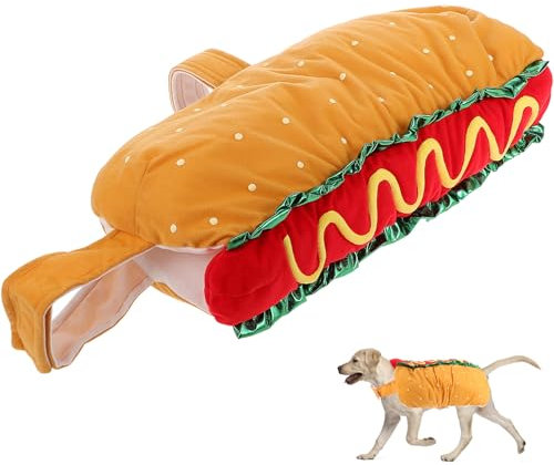 BESPORTBLE Hotdog-Hundekostüme Halloween Lustiges Haustier Cosplay-Bekleidung Welpe Winter Warme Kleidung Für Kleine Hunde Katzen Weihnachtskostüm Outfit Urlaub Foto-Requisite XL