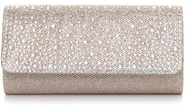 AJVANI Diamante evening glitter envelope clutch bag