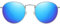 DUCO Retro Runde polarisierte UV400 Sonnenbrille für Männer Frauen Vintage polarisierte Sonnenbrille Klassische Vintage Schatten DC3048 (Silber Rahmen Blau Linse)