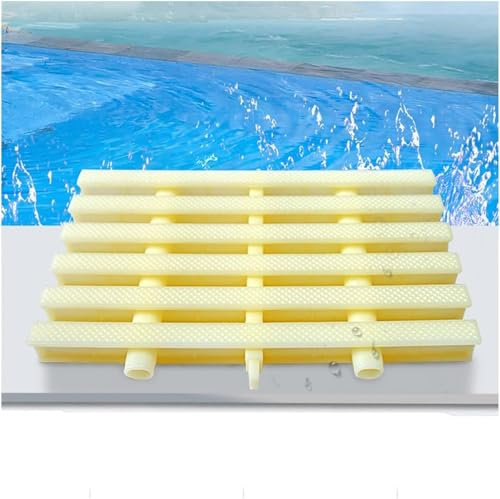 Kanduo Rejilla Piscina desbordante Rejilla de Drenaje de plástico for Piscina, Cubierta de Drenaje Antideslizante, Cubierta de Drenaje de Carretera Rejillas de desagüe(Beige-11.8in,10pcs)