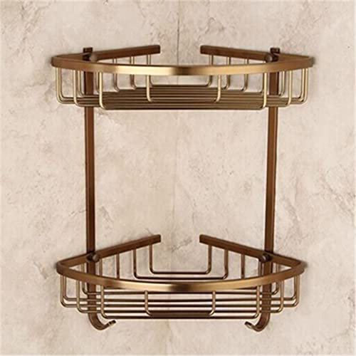 IUokLU Étagère d'angle de Salle de Bain en Bronze Antique étagère de Douche de Salle de Bain Porte-shampoing étagères de Rangement Support de Panier de Salle de,2 Niveau D