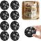 Cxqbsmy 8 Stück Möbelrollen Klein, Rollen für Möbel Selbstklebend Möbelroller Kugelrollen Klein 360°-Drehung Moving Wheels mit 5 Stahlkugeln (Schwarz)