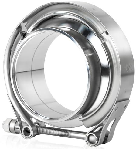 LWNWPPER 3 inch V Band Clamp, Exhaust V Band Clamp 3 inch with Male Female Flanges 304 Stainless Steel(1pcs).