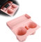 Alrens Tesla Model 3/Y Accessories 2021+ Car Cup Holder Insert Center Console Cup Holder Center Console Organizer Tray 2 In 1 Silicone Under Armrest Box Storage Tray Key Card Sunglasses Holder (Pink)