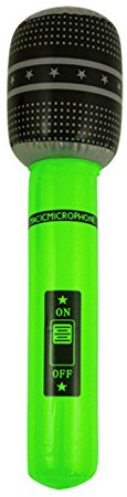 Henbrandt 12 x Inflatable Microphones 40cm Blow Up Mics Rock Star Pop Star Toys Fancy Dress Accessory Hen Party Accessories Summer Fun Pool Party Photo Booth Props Party Bag Fillers Boys and Girls