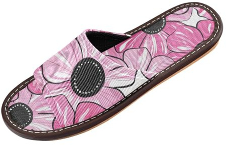 Sandales de spa élégantes et vibrantes avec fleurs de pêche noires pour intérieur et extérieur, ultra légères, personnalisées pour voyage, hôtel, fête, invités, Fleurs de pêche élégantes et vibrantes