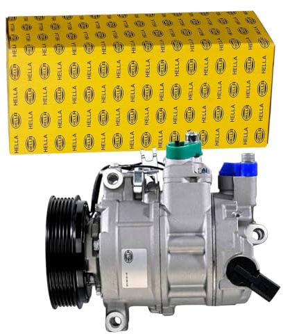 HELLA 8FK 366 201-181 Compresor, aire acondicionado - 6SAS14C - 12V - R 134 a - PAG 46 - 100ml - con acoplamiento magnético/con junta tórica/con aceite de compresor PAG