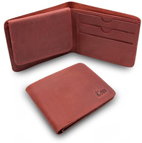 I'm the style Luxury Handmade RFID Wallet for Men (Minimalist Maroon)