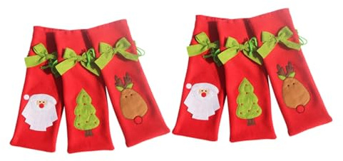 Homoyoyo 6pcs Christmas Bag Wine Bottle Cover Bag for Xmas Decorations Assorted Styles Santa Reindeer Tree Themes for Holiday Party Wrapping Random Style