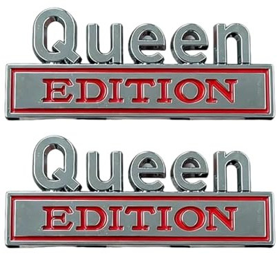 Queen Edition Metall-Autoemblem | 2 Stück lustige Autoaufkleber | Queen Edition 3D-Autoaufkleber aus Metall | Lustige Auto-Abzeichen-Aufkleber | Kfz-Außenzubehör für die Heckklappen-Stoßstangenhaube