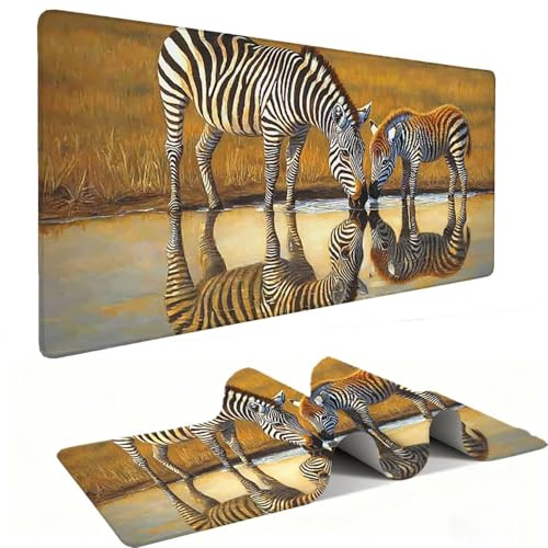 Mouse Mat | Large Gaming Mouse Pad 1000 x 500 x 3mm| XXL Gaming Mousepad | Desk Mat | Improved Precision and Speed | Rubber Base for Stable Grip on Smooth Surfaces | Keyboard Mats| Plains Zebra v-99