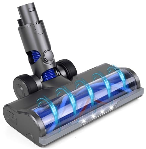 Elektrische Bürste kompatibel für Dyson V6 DC59 DC61 DC62 DC74, Hartboden-Aufsatz mit LED-Licht, Turbobürsten-Reinigungskopf für Böden und Teppiche