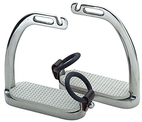Shires Fillis Peacock Safety Stirrups #676C - Stainless Steel Child & Youth Equestrian Safety Stirrups 4.5