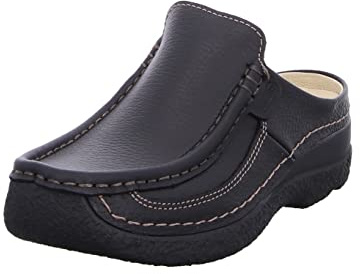 Wolky Comfort Pantoletten Roll Slide - 70000 schwarz gedruckt Leder - 36