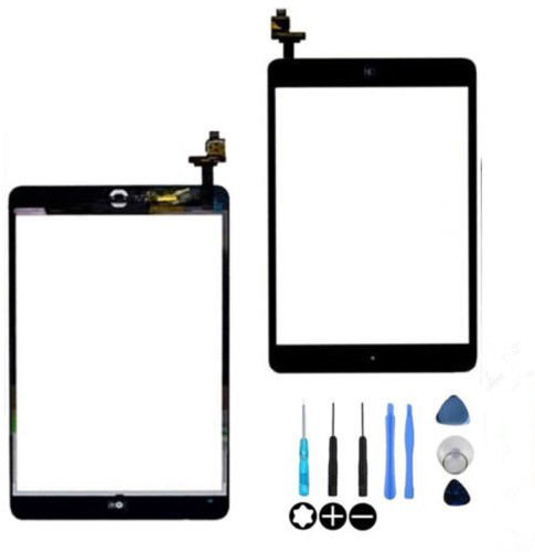Hedywei Schermo Touch Glass Digitizer di Ricambio per iPad Mini con IC/Home Button/Preinstalled Adhesive Nero