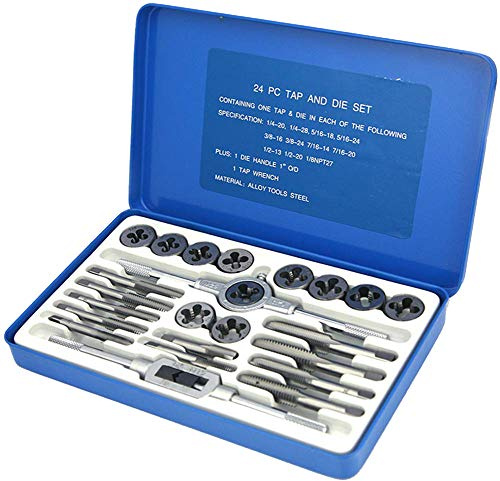 NORTOOLS Alloy Steels Tap and Die Set,SAE Inch Sizes Essential Threading Home DieTool, Cutting Threads Gauge Kit Standard Tap Set