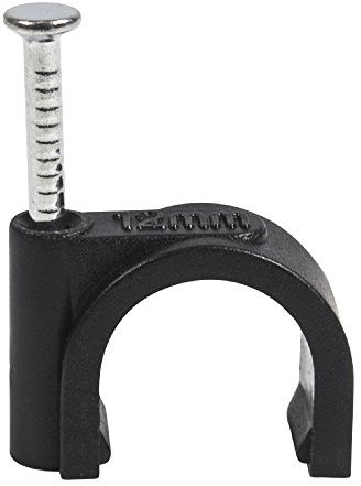 QualGear CC12-B-100-P 12 mm Cable Clips - Black (Pack of 100)