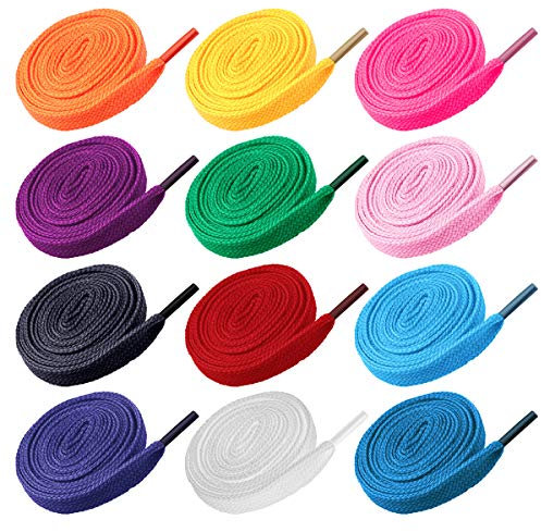 12 Pares de Cordones Cordones de Cordones Cuerdas de reemplazo para Calzado Deportivo Zapatillas de Deporte Patines - Colores Surtidos