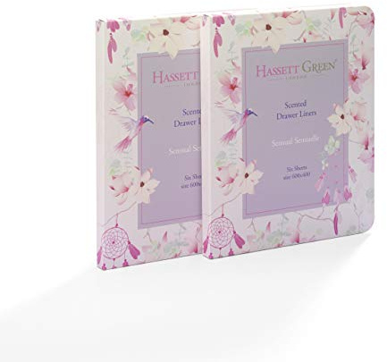 Hassett Green London - Sensual Sensuelle Scented Drawer Liners - Two Pack of 6 Sheets size 600 x 400 mm (Twin Pack)