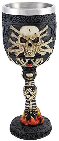 IBLUELOVER Kelch Totenkopf Halloween Deko Wein Bier Tassen Zauberklauen Rotwein Kaffee Becher 3D Edelstahl Becher Skull Schädel Gothic Dekoration Getränke Milch Saft Drinkware für Geschenk Party