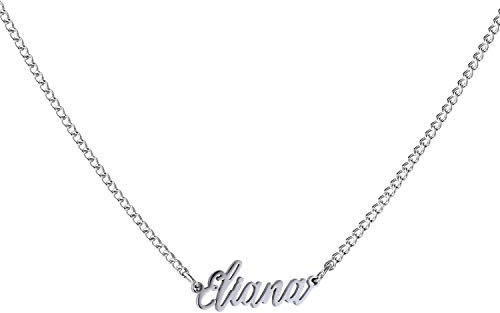 WIGERLON Collana con nome personalizzato ciondolo personalizzato placcato oro bianco 18k per le donne, Metallo