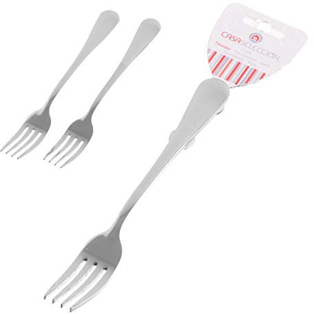 UNIMASA Set 2pz Forchettine da Dessert in Acciaio Inox