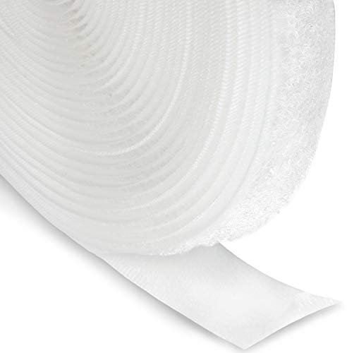FrogJim 5m Flauschband zum Nähen und Basteln weiß 20mm breit - 5 m Rolle Klettband nur Flausch 20 mm nicht klebend KRNWL5