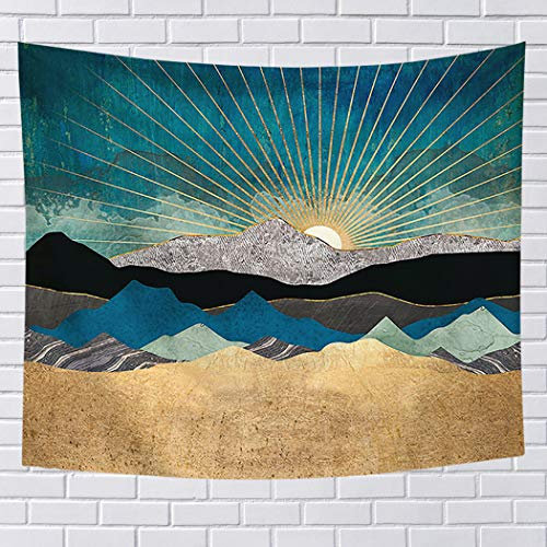 Natur Sonnenaufgang Landschaft Wandteppich Wandbehang, abstrakte Berg große Wandteppiche Dekor Wohnzimmer Schlafzimmer Wandteppich Home Wohnheim Dekor, 78,7 x 59 Zoll