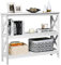 COSTWAY Konsolentisch Beistelltisch Industrie Design mit Ablage Flurtisch 100x33x80cm (Weiß, 3 Ebenen)