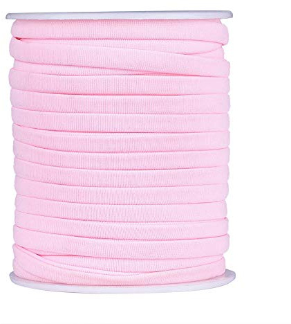 PandaHall flache dünne elastische Schnur, 5 mm, rosa, weiche Nylonschnur, genäht, dehnbare Lycra-Kordel zum Nähen, Basteln, Stirnband, Schmuckherstellung, Zubehör, 20 m