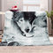 FANSU Kuscheldecke Flauschig Flanell Decke, 3D Drucken Microfaser Weich Warm Plüsch Fleecedecke Sofadecke Couchdecke Wohndecke Bettdecke Tagesdecke (Grauer Wolf,150x200cm)