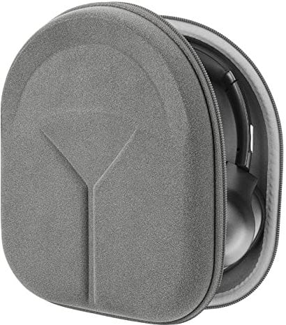 Geekria Shield Headphones Case for Foldable Over-Ear Headphones, Hard Shell Travel Carrying Bag, Compatible with Soundcore, JBL, B&O, Sony Headsets (Microfiber Grey)