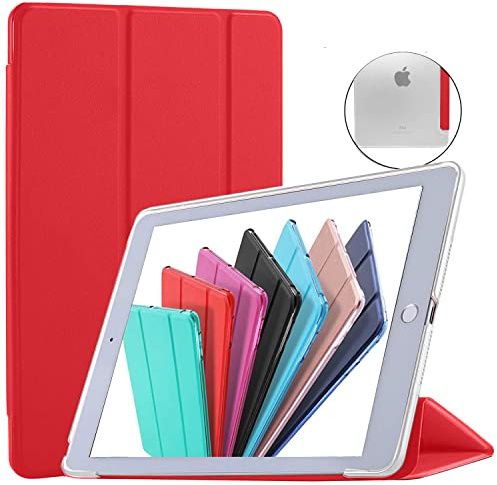 DuraSafe Cases iPad PRO 10.5 Air 3rd [ PRO 10.5 Inch Air 3 Gen ] A1701 A1709 A1852 A2152 A2123 A2153 A2154 Smart Transparent Back PC Cover - Scarlet